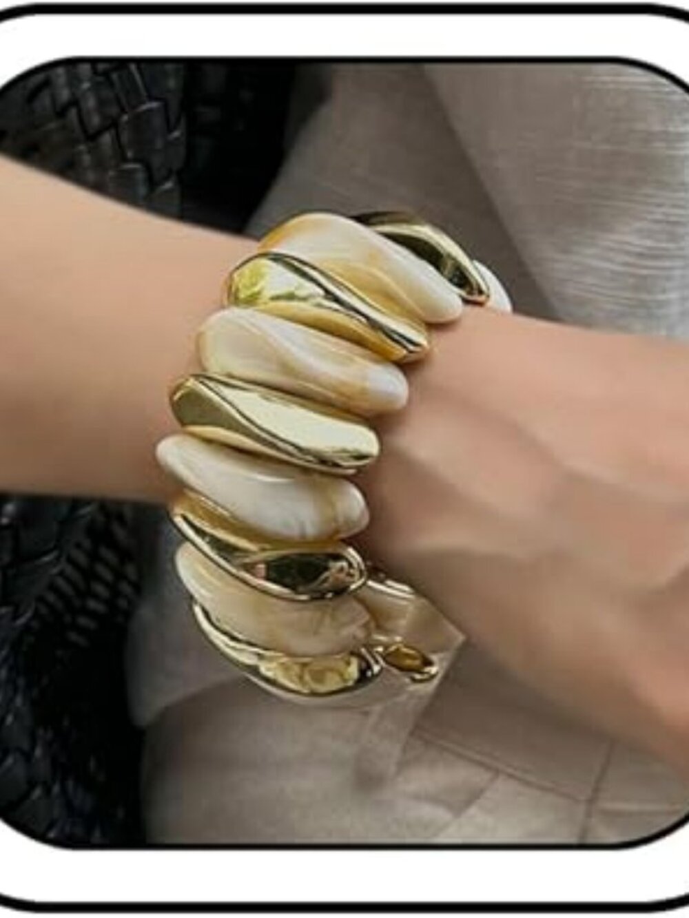 Chunky Acrylic Stretchy Bangle Bracelet Wide Statement Boho Trendy